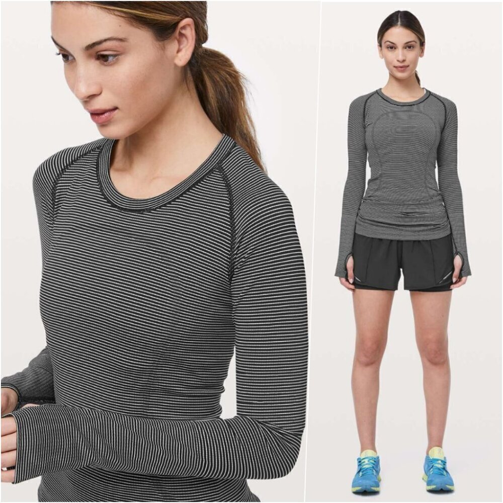 Lululemon Swiftly Run Long Sleeve Stripe 6 NWOT
